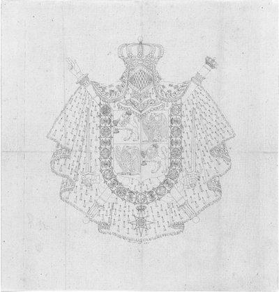 Design of the coat of arms of Louis Napoleon as ruler over the Kingdom of Holland by Alphonse Pierre Giraud